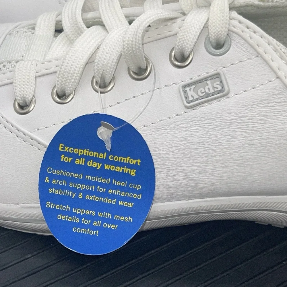 Keds White‎ Leather Classic Original Sneaker Shoes Womens 8